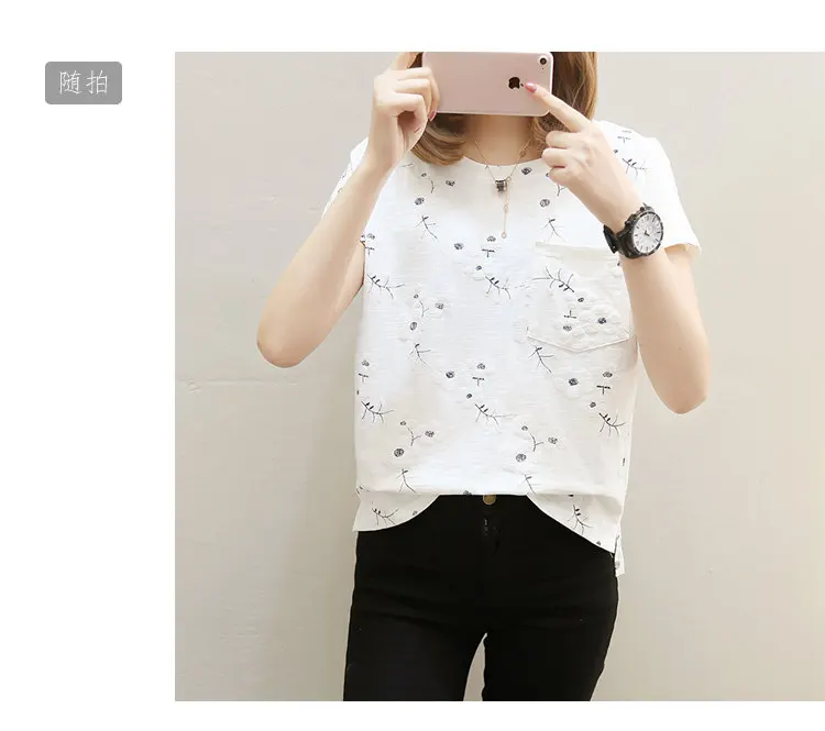 2018 Summer Cotton Blouses Women Tops Flower Embroidery Shirts Female Short Sleeve Blouse Ladies Casual White Blusas Mujer (4)