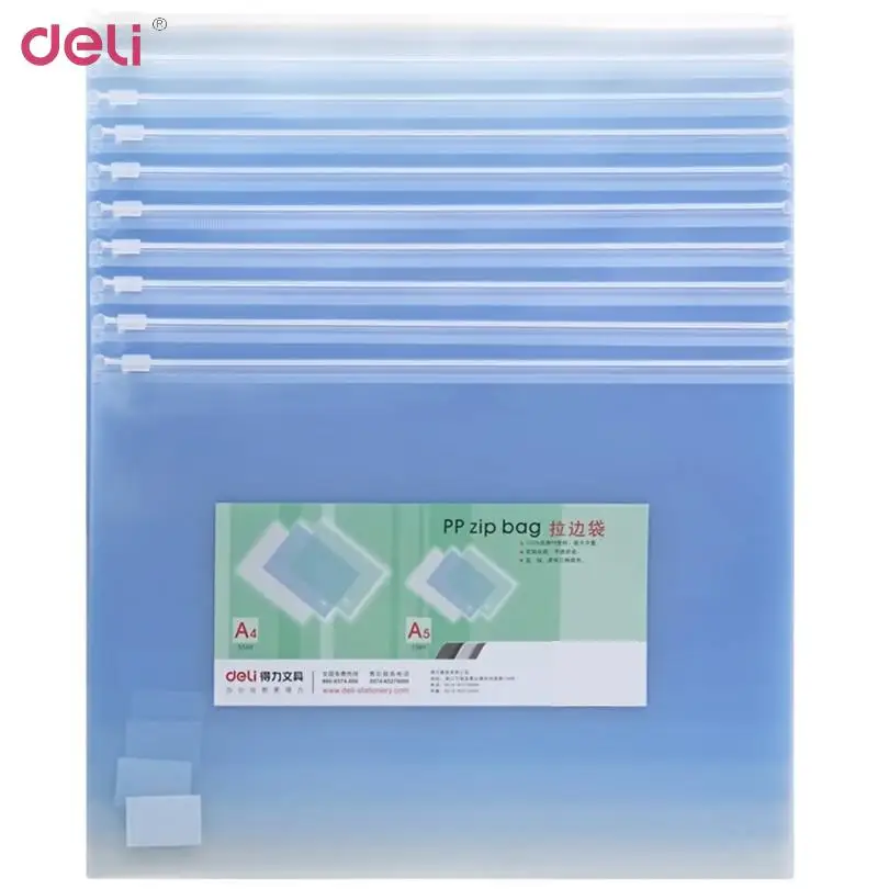 

10 Pcs/Lot Deli A4 Durable Waterproof Book Paper PP File Folder Document Bag Rectangle Office School Filing Product 20D5588
