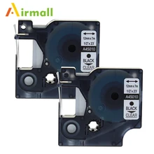 Airmall 2 упак./лот Совместимость DYMO D1 ленты этикетки 12 мм черный на 45010 для Dymo LabelManager 160 280 420 P PNP 220 P 360D