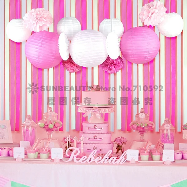 Набор из 13(голубой, розовый) пляж тематические партии под море украшение партии комплект для мальчиков и девочек День рождения Baby Shower 1st на день рождения - Цвет: pink