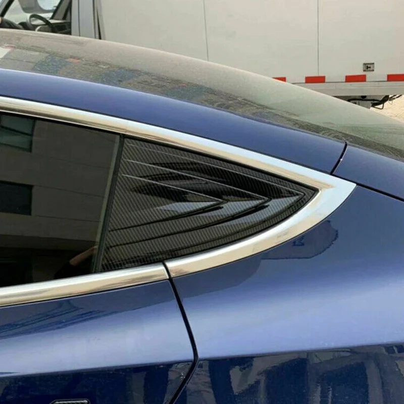Для Tesla модель 3 углеродного волокна стиль заднего стекла жалюзи аксессуары для отделки 2 шт