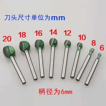 

Fixmee 6mm shank 6/8/10/12/14mm Router CNC Spherical woodworking Engraving V Groove knife cutter Bit