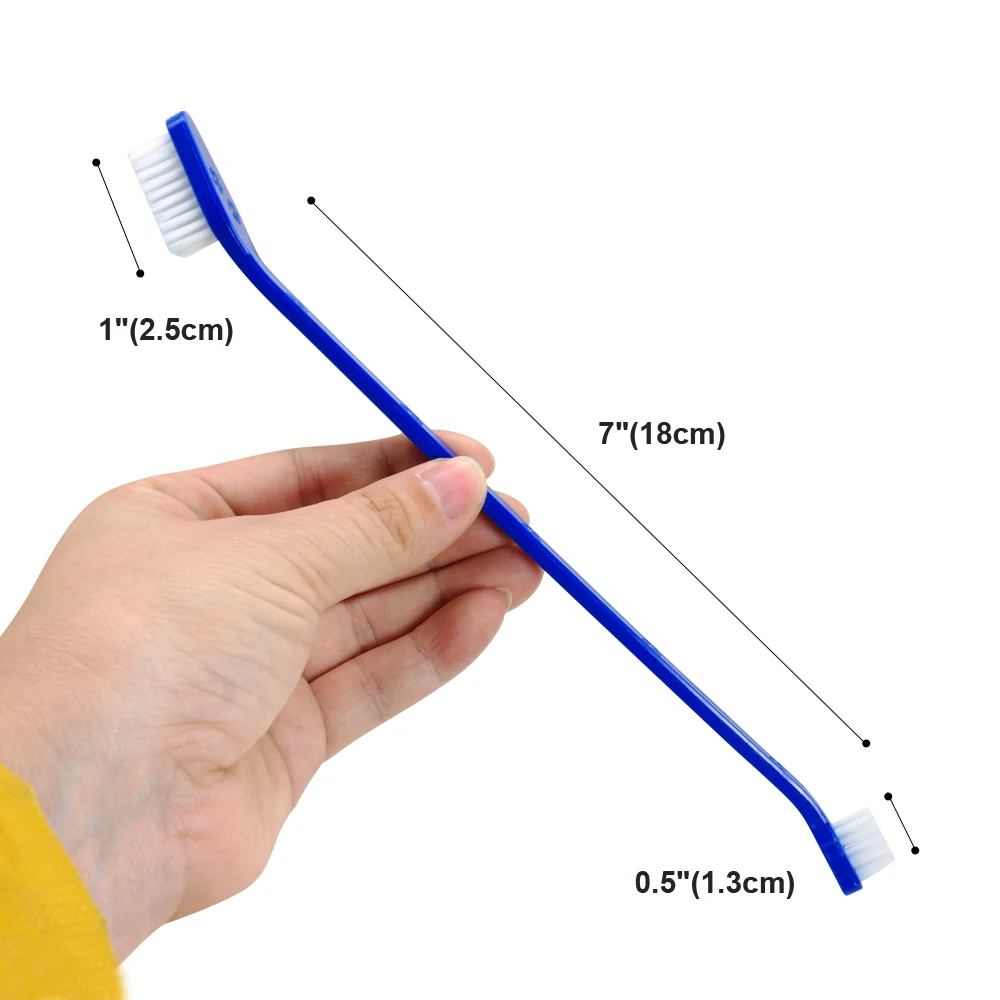 4 шт./упак. собака Зубная щётка комплект аксессуары для ванной комнаты двойной головы собаки щетка для зубов для маленьких больших средних собак зубная щетка для животных Чистка рта