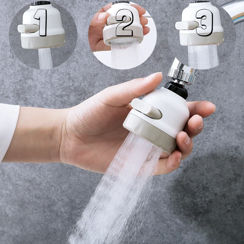 

360 Degree Rotate Kitchen Faucet Nozzle Water Saver 3 Modes Water Tap For Kitchen Sink Faucet Extender Booster