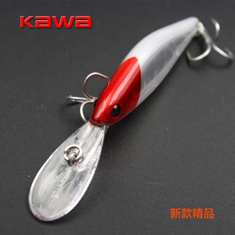 RUKE Fishing New Minnow Hard Baid Gan Hook рыба острый белый никель длинный/короткий язык 7cm7. 4g/6.5cm6.7g