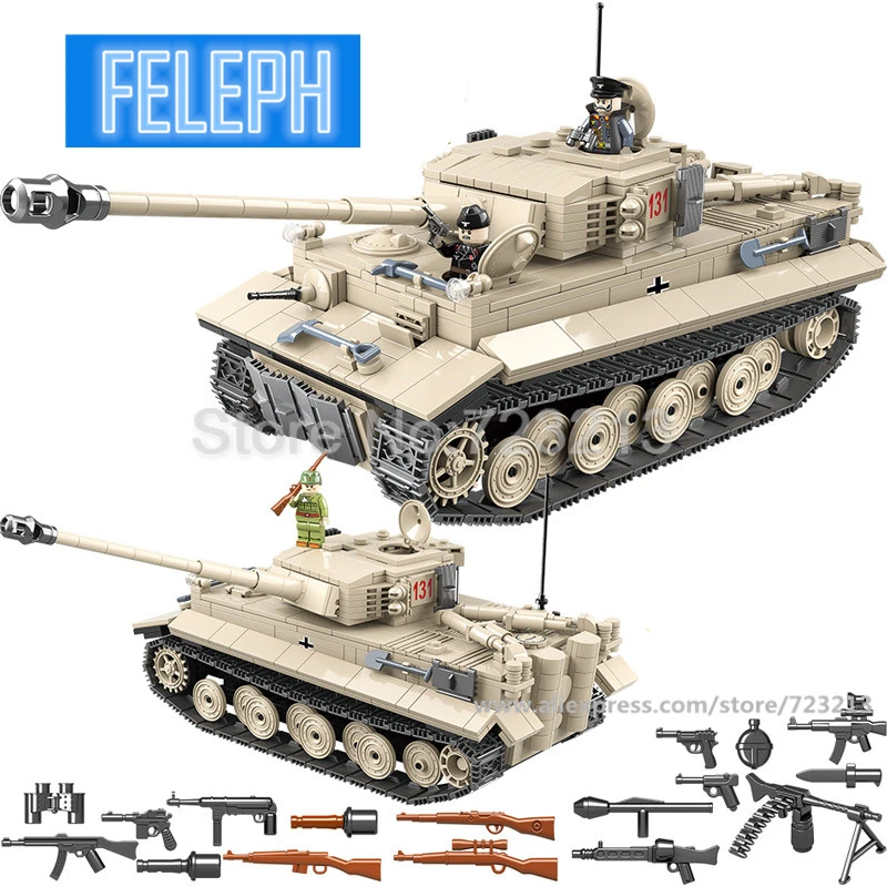 

SWAT Military 1018pcs E Tiger I Tank Battle German army Legoingly Weapon Fighter Building Block Sets Models Bricks Toys for Boy