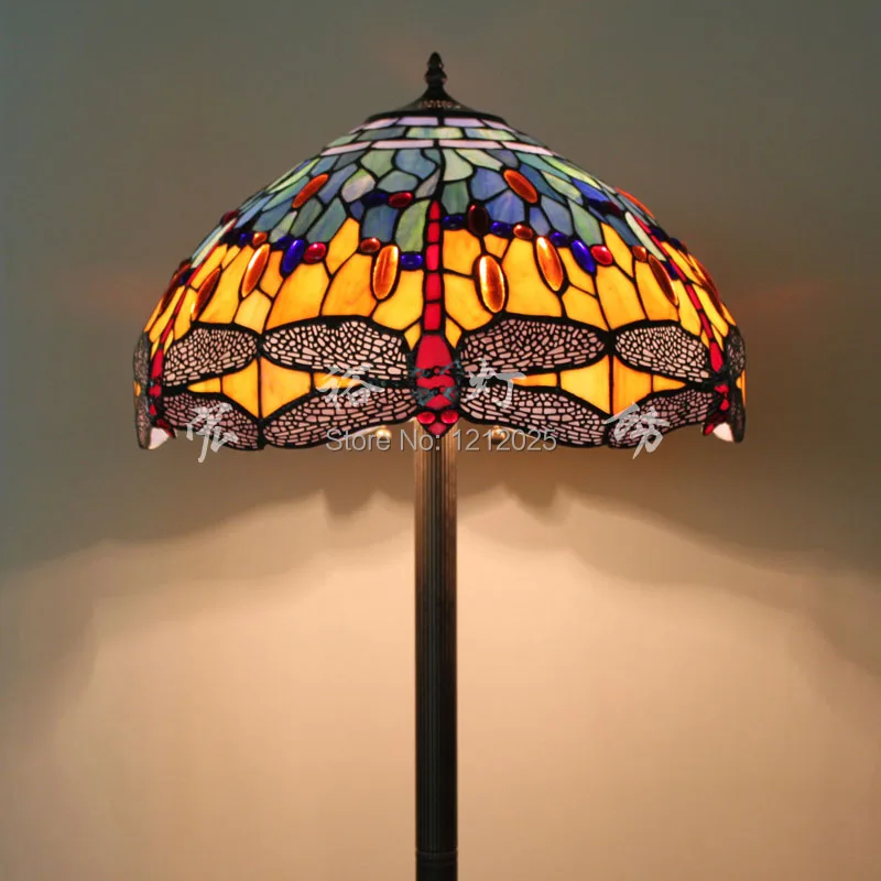 Antique Tiffany Floor Lamp Dragonfly Vintage Europe Style Living Antique Tiffany Floor Lamp Dragonfly Vintage Europe Style Living Room Standing Lamps Stained Gl Lampshade Home Decor Light 18 In From Lights