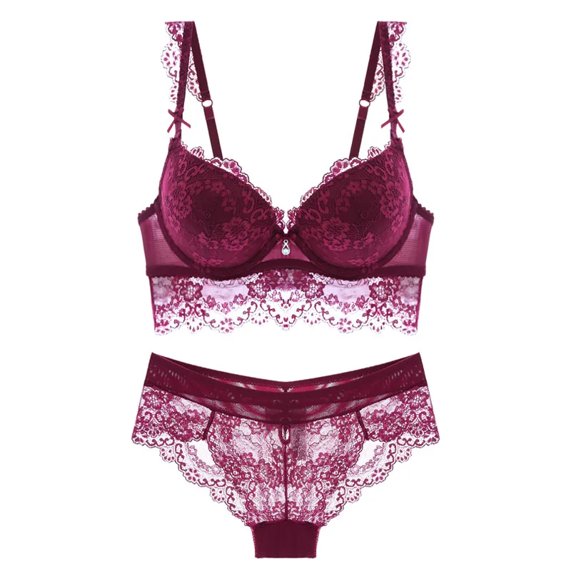

Fashion sexy push up adjustable lace underwear accept supernumerary breast bra thickening bra set
