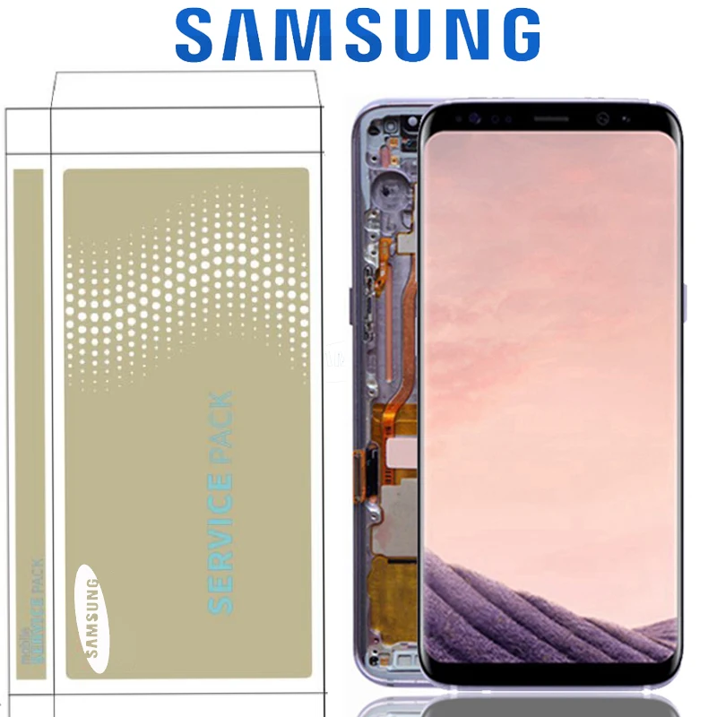 

Original The Burn-Shadow Display For Samsung Galaxy S8 G950F G950U S8 Plus LCD G955 G955F Screen Touch Digitizer With Frame
