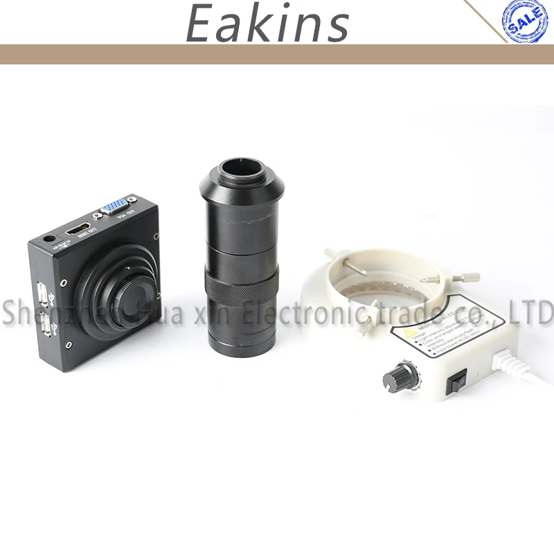 

1080P CMOS HDMI VGA Industrial Microscope Video Camera Built-in measurement software+100X Lens+56 LED Light for Phone Repair