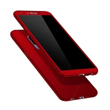 Cho S9 S9Plus 360 Bằng Red Bìa Mobile Điện Thoại Túi Che đối Với Samsung Galaxy A8 A8Plus 2018 Với Kính Cường Lực Ultra thin Capa(China)