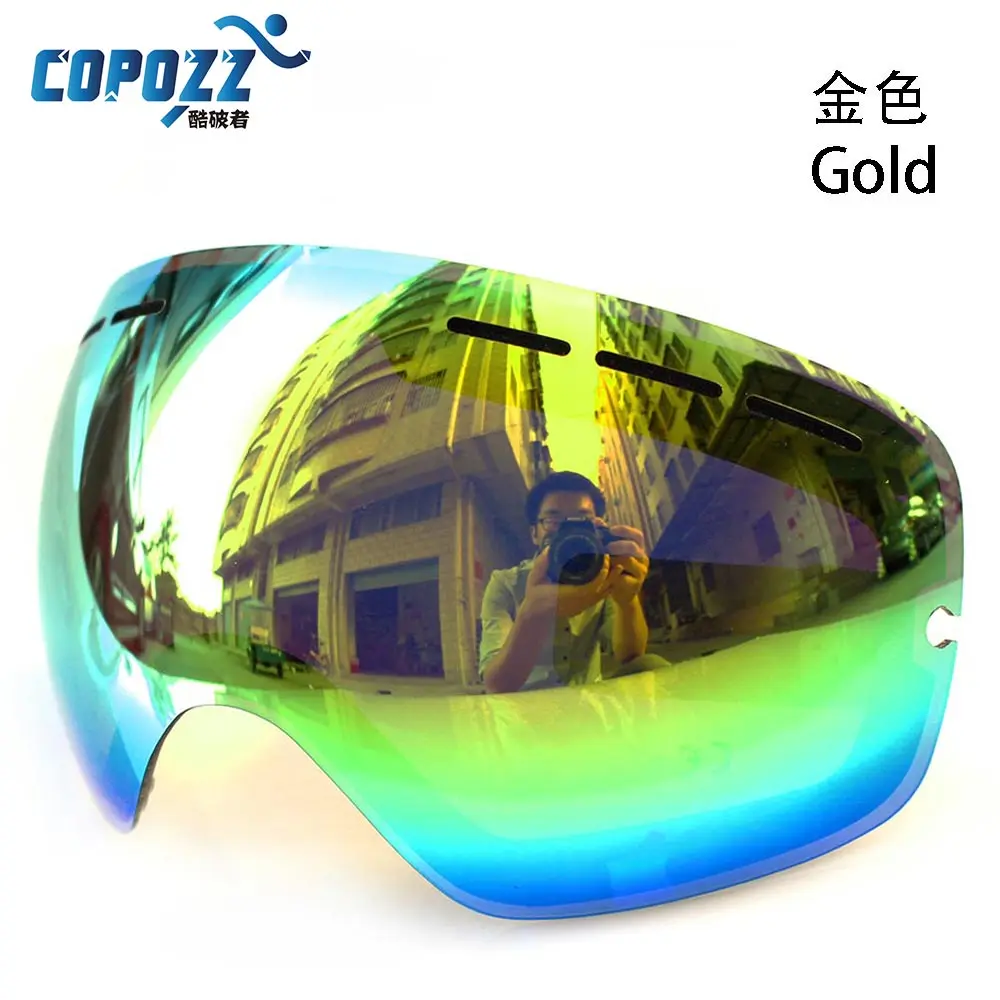 Lens for ski goggles COPOZZ GOG-201 anti-fog UV400 large spherical ski glasses snow goggles eyewear lenses