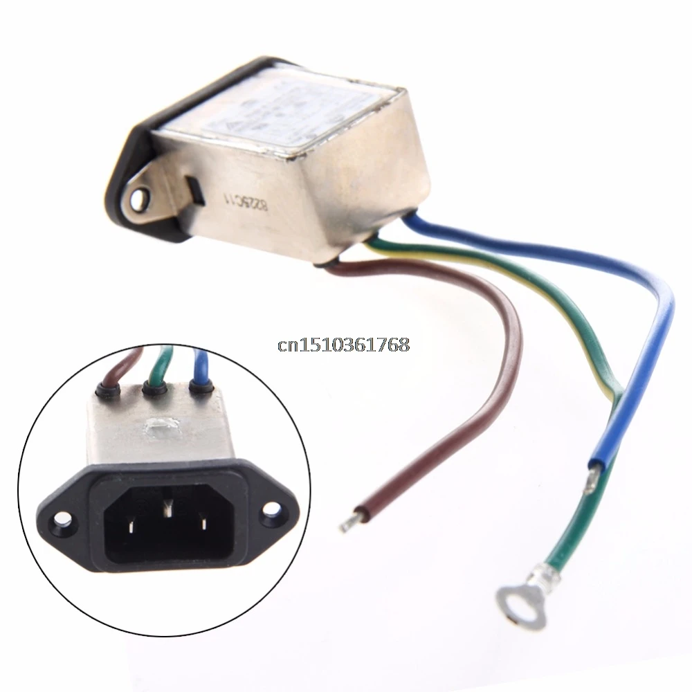 

3-Pin 115 / 8A 220V AC 50/60Hz Power Filter Connector Panel Mount filter EMI #Y05# #C05#