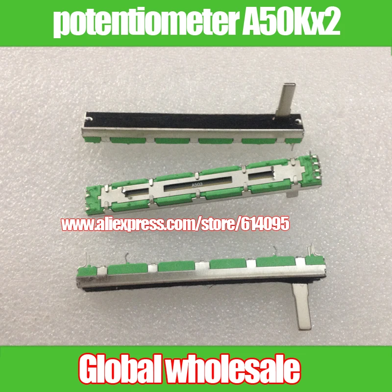 6pcs Double channel Straight Slip Potentiometer A50K A503 for Yamaha
