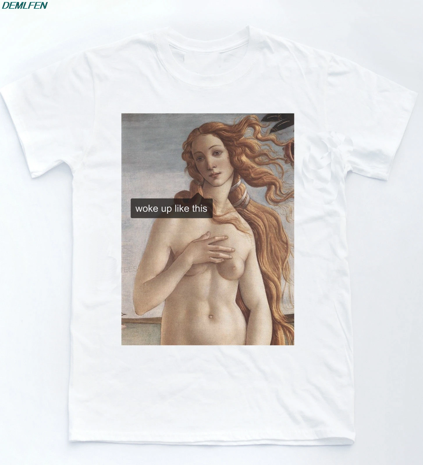Woke Like This Venus T-shirt Flawless Tee Indie Retro Funny Top Summer Cotton Short Sleeve O-Neck Tops Shirts | Мужская одежда