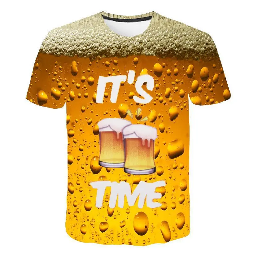 

Summer Cool beer 3D Print T-Shirts Newest beverage Funny t shirt Men Short Sleeve Tops tshirt Male Fashion T-shirt Eur size 4XL