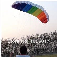 Мощность двойной линии трюк парафойл парашют Радужный спортивный пляжный кайт для начинающих с летающими инструментами
