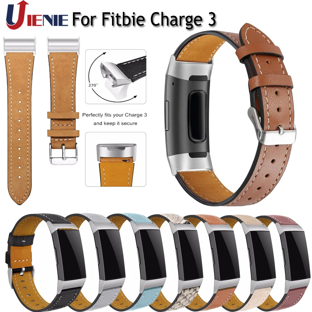 Leather Bracelet Strap for Fitbit Charge 3 Replacement Wristband Watch Band Wrist Watchband Charge3 Accessories | Электроника