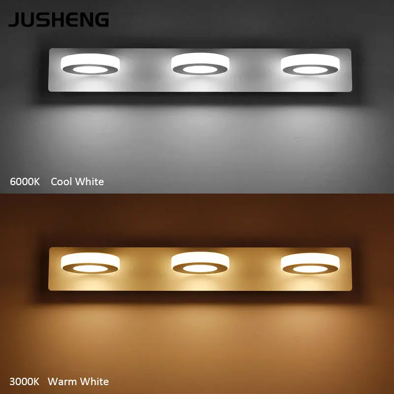 JUSHENG 3 Light ванная комната светодиодный свет зеркала с водонепроницаемым водителем