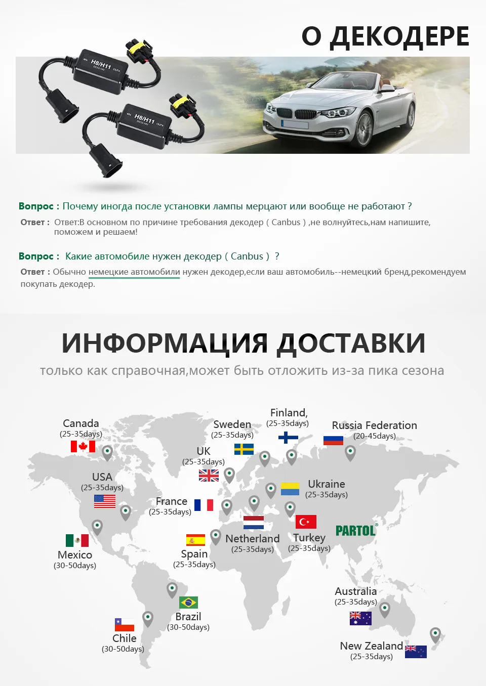 S2 partol 72 Вт 8000lm H4 Hi Lo луч автомобилей Светодиодный Фары для Авто H7 H11 H1 9005 9006 светодиодный автомобильных фар туман Light 6500 К 12 В 24 В