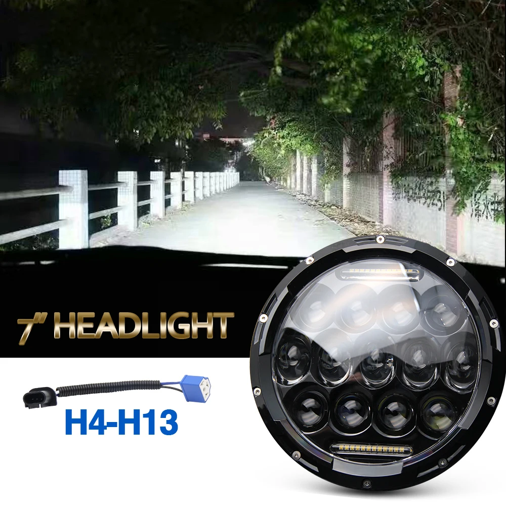 75W Led Headlight 35W Hi Lo Beam 6000K Dc 12V 24V Daytime Running Lights H4 for