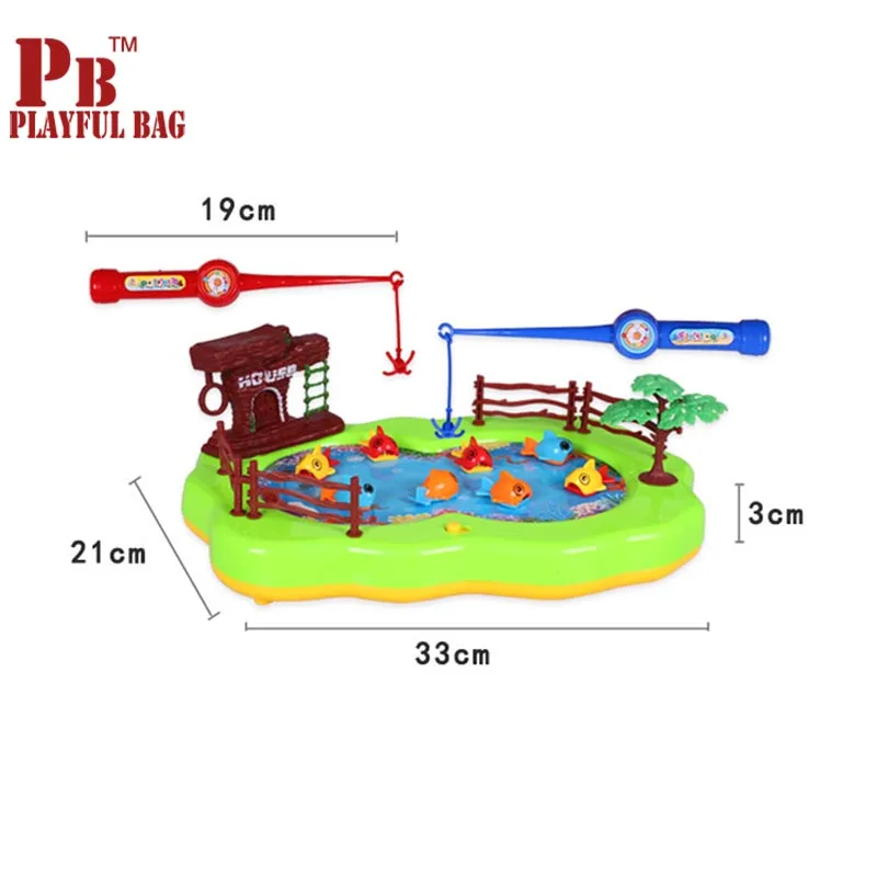 Детские игрушки головоломка Рыбалка Электрический вращающийся магнитный воды рыбалка музыкальный стол, дать детям лучший подарок