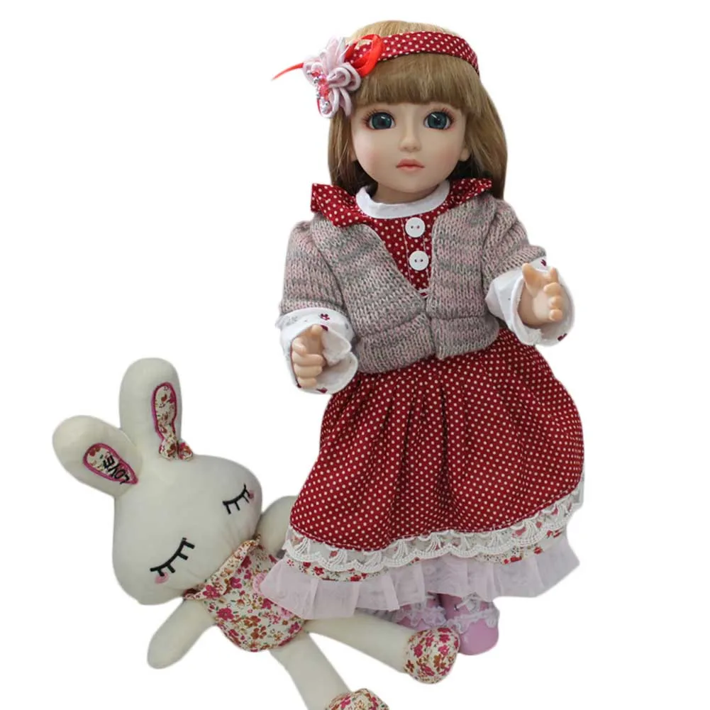 

NPK Reborn Baby Doll 45cm Silicone 3D Lifelike Cute Jointed Toy Kids Children Princess Gifts Toys NSV775