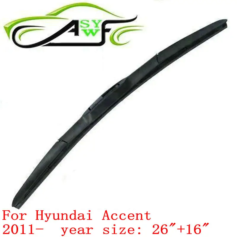 auto car windshield wiper blade for Hyundai Accent (from 2011 onwards), 26"+16" Car Wipers