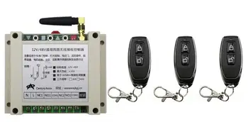 

New DC12V 24V 36V 48V 10A 2CH 2Channe RF Wireless Remote Control Switch teleswitch With 3*metal Transmitter For Learning code