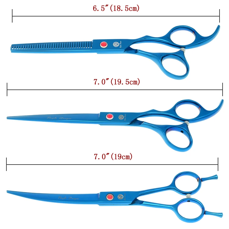 Фиолетовый дракон 7," профессиональные ножницы для домашних животных для ухода за собакой японский 440c животных прямые и истончение и изогнутые ножницы LZS0377