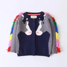 Свитера для девочек одежда девочек младенцев кисточкой лошадь вязаный детский свитер, кардиган, пальто Верхняя одежда для детей Одежда для девочек