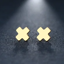 DOTIFI, серьги-гвоздики из нержавеющей стали для женщин и мужчин, красивый крест золотистого и серебристого цвета, ювелирные изделия для влюбленных на помолвку, Прямая поставка