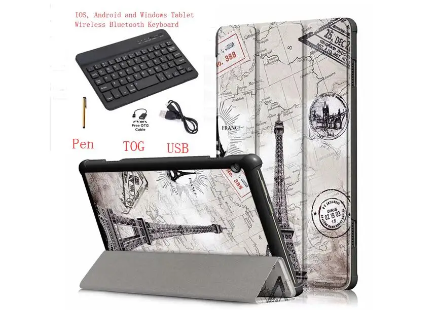 

Bluetooth Keyboard case For Huawei MediaPad T3 10 AGS-W09/AGS-L09 PU leather cover 9.6 inch Tablet for Honor Play Pad 2 tablet