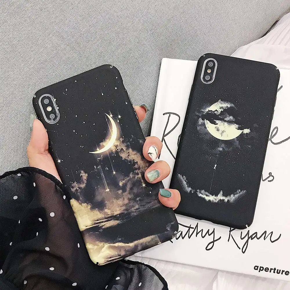 

NORTHFIRE Luminous Moon Star Phone Case For iphone 5 SE 6 6s X 7 8 PC Case for iphone X XS XR XSMAX 7 8 Plus Cover Coque Funda