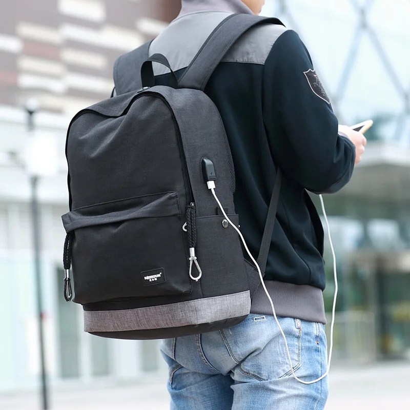 Waterproof Backpack USB 15.6 Inch Laptop Bag Men Women Large Capacity Black Grey Backpacks School Bags Mochila Masculina BP0148 (16)