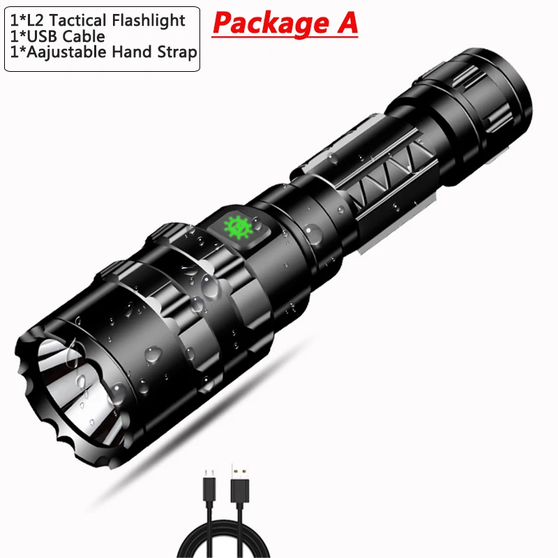 6000лм светодиодный T6 тактический светильник-вспышка, супер яркий Перезаряжаемый USB фонарь, охотничий светильник с зажимом, водонепроницаемый для батареи 18650 - Испускаемый цвет: A