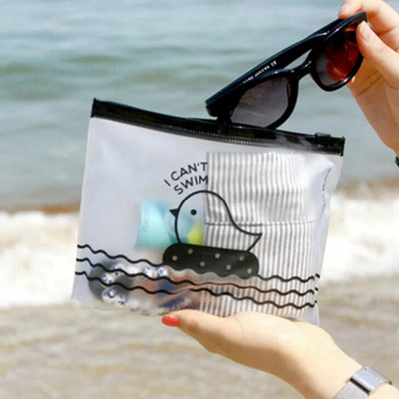 الأزياء واضح التجميل أكياس النساء الحيوان بطة PVC شفافة أدوات الزينة سفر المنظم الجمال حالة حقيبة مستحضرات تجميل غسل صندوق مستحضرات التجميل