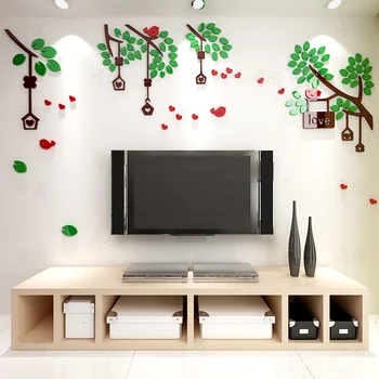 

2018 new Acrylic 3D stereo wall stickers wallpaper self-adhesive dormitory warm room decoration living room wall bedroom