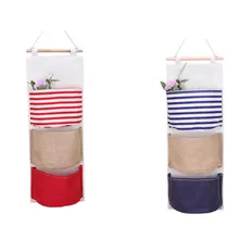 Настенная ткань для хранения сумка с петлями с 3 кармана-Тип шкаф подвесная сумка для хранения Настенный подвесной для хранения сумка