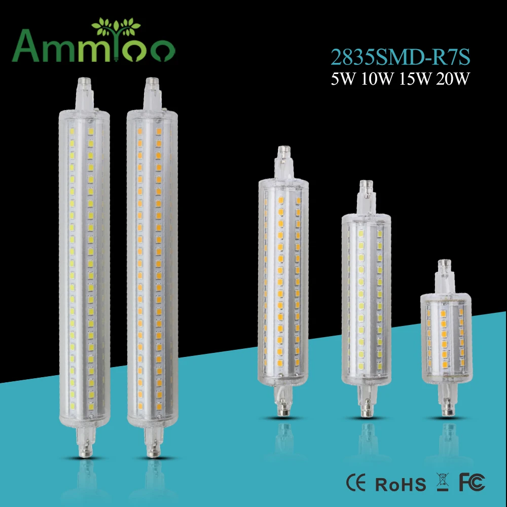 

R7S LED Lamp Bulb AC 85-265V SMD 2835 360 Degree Dimmable R7S Plug Corn Lamp Spotlight Ampoul Bulb Lights Replace Halogen 118mm