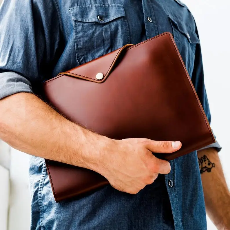 

Personalized Full Grain Leather Legal Pad Snap Cover-- Custom Leather Handmade Leather Portfolio genuine leather notebook