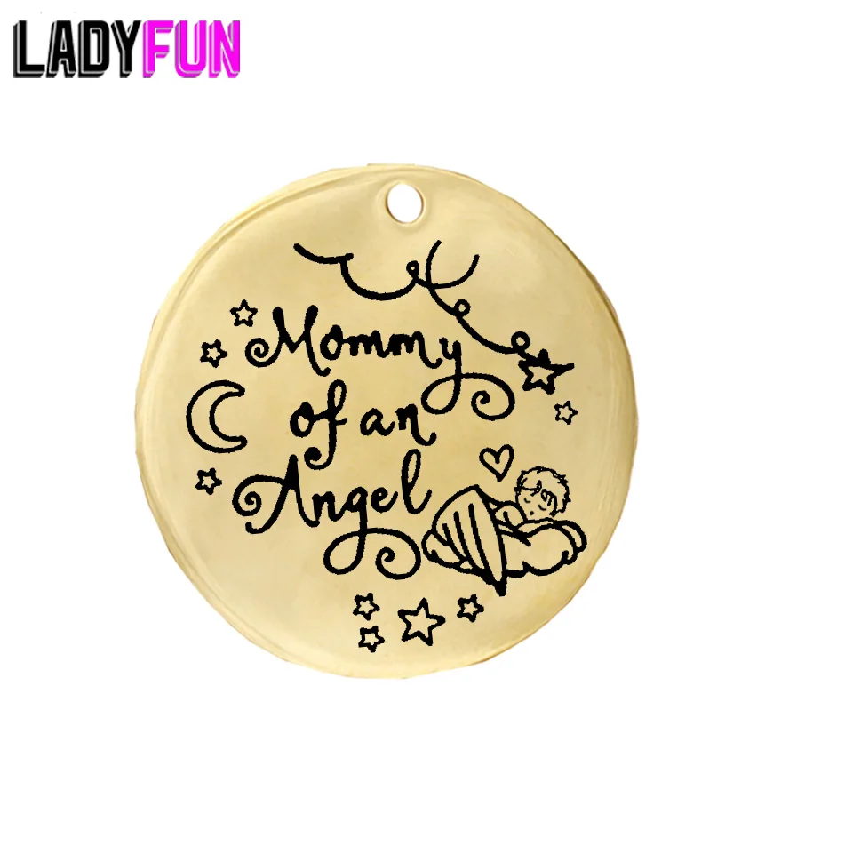 

Memorial Sympathy Gift Miscarriage Present Mommy Of An Angel Stainless Steel Charm 20pcs Wholesale