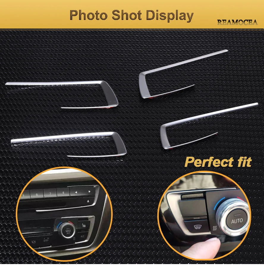 Reamocea 1 Set Silver Chrome Dashboard Console Cover Trim for BMW 3 4 Series F30 F31 F32 F34 F36 316 318 320 420 2013 2014 2015 (9)