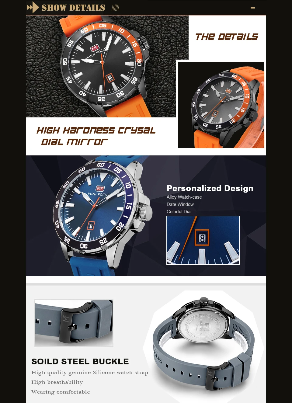 MINIFOCUS модные крутые кварцевые мужские часы лучший бренд класса люкс оранжевый силиконовый ремешок Календарь дисплей водонепроницаемые спортивные наручные часы