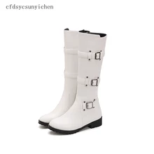 

Women Knee High Boots Shoes Woman Sexy Hot Sale High quality PU Ladies Dress Shoes Plus Big Size 11.5 BK-DL-H8-1