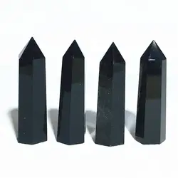 Натуральный обсидиан кварцевый кристалл палочка ТОЧКА (4 см)