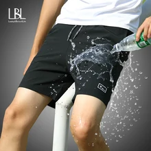 Летние быстросохнущие пляжные шорты, мужские водонепроницаемые шорты, новые пляжные шорты, мужские повседневные Однотонные эластичные модные повседневные шорты