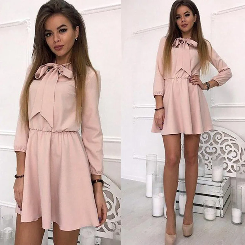 Bigsweety мини платье Для женщин сексуальное Клубное трапециевидной формы вечерние с