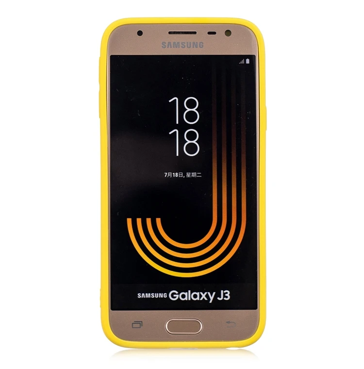 Резиновая силиконовая задняя крышка для samsung Galaxy J3, J5, J7 года чехол карамельный цвет мягкий ТПУ задняя крышка для samsung J3 J5 J7 Pro Чехол