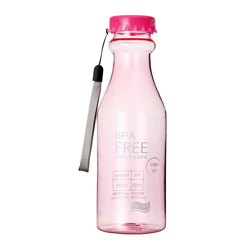 

Fashion 550ml Portable Unbreakable Travel Bike Sports Plastic Water Bottle& Rope